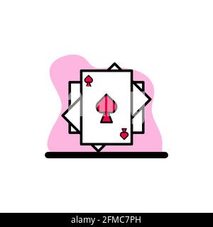 Poker Card Icon Concept Vector Design Illustration eps10 Stock Vector