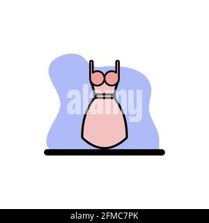 Beautiful Pink Dress Vector Conceptual Design Icon eps10 Stock Vector