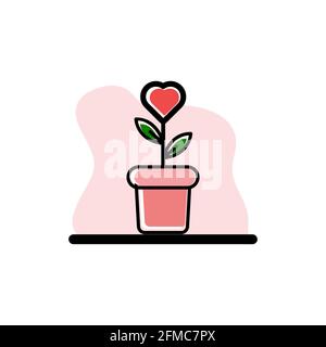 Love Plant Vector Icon Conceptual Design Illustration eps10 Stock Vector