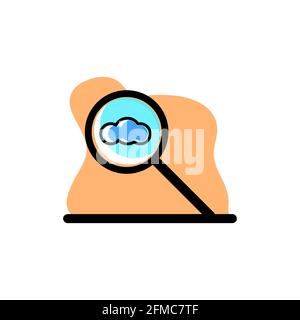 Magnifier Cloud Icon Storage Conceptual Vector Design Illustration eps10 Stock Vector