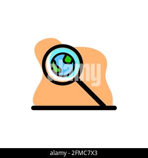 Magnifier Earth Vector Icon Illustration Design Conceptual eps10 Stock Vector