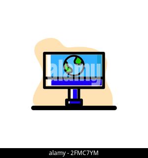 Monitor Earth Icon Conceptual Vector Illustration Design eps10 Stock Vector