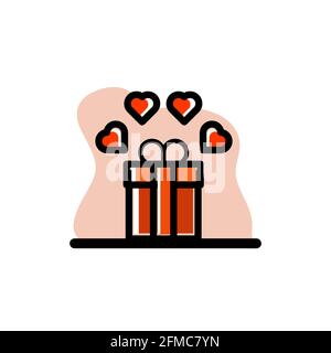 Lovely Gift Box Vector Icon Conceptual Design eps10 Stock Vector