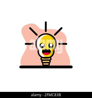 Cute Light Bulb Character Vector Illustration Design eps10 Stock Vector