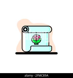 Basket of Eggs Paper Scroll Conceptual Vector Illustration Design Icon eps10 great for any purposes Stock Vector