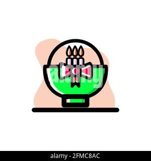 Bowl of Candles Conceptual Vector Illustration Design Icon eps10 great for any purposes Stock Vector