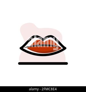 Red Lips Vector Illustration Vector Icon Conceptual Design eps10 great for any purposes Stock Vector
