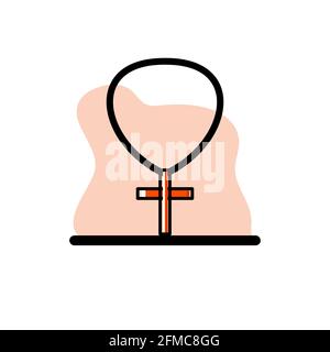 Cross Necklace Vector Illustration Conceptual Icon Design eps10 great for any purposes Stock Vector