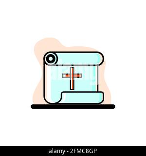 Cross Paper Scroll Vector Icon Conceptual Illustration Design eps10 great for any purposes Stock Vector