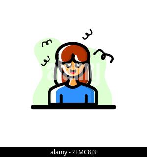 Cute Smiling Woman Conceptual Vector Illustration Design Icon eps10 great for any purposes Stock Vector