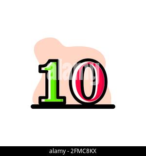 Number 10 Conceptual Vector Illustration Icon Design eps10 great for any purposes Stock Vector