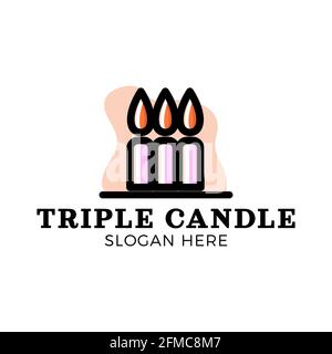 Candle Logo Conceptual Vector Illustration Design eps10 great for any purposes Stock Vector