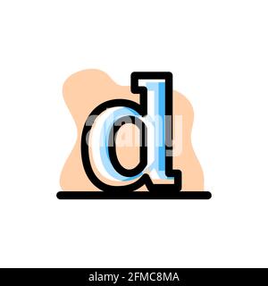 Lowercase D Letter Conceptual Vector Illustration Design Icon eps10 great for any purposes Stock Vector