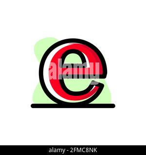 Lowercase Letter E Conceptual Icon Vector Illustration Design eps10 great for any purposes Stock Vector
