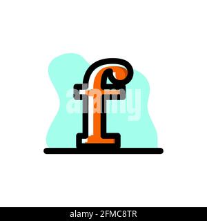 Lowercase Letter F Conceptual Vector Icon Design Illustration eps10 great for any purposes Stock Vector