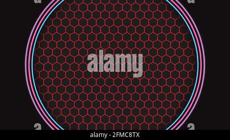Red hexagons and black backdrop Abstract .Illustration Vector Design Stock Vector