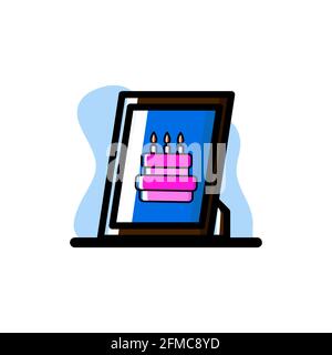 Picture of Birthday Cake Conceptual Vector Icon Design Illustration eps10 great for any purposes Stock Vector