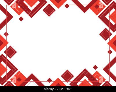 Abstract geometric background red pattern, mosaic template, banner design, triangle and square shapes with copy space, modern layout, concept Stock Vector