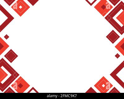 Abstract geometric background red pattern, mosaic template, banner design, triangle and square shapes with copy space, modern layout, concept Stock Vector