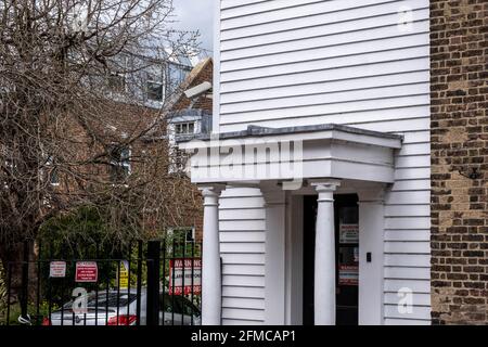 Kingston Upon Thames London UK, May 07 2021, A Traditional Old Wooden Building Exterior With No People Stock Photo