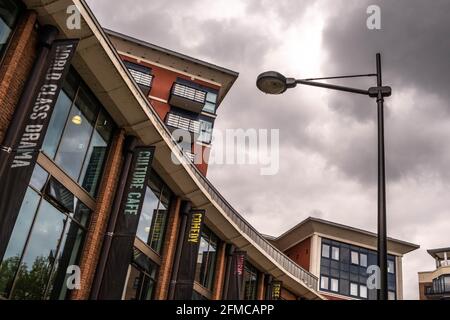 Kingston Upon Thames London UK, May 07 2021, Storm Clouds Over The Rose Theatre Entertainment And Arts Centre In Kingston Stock Photo