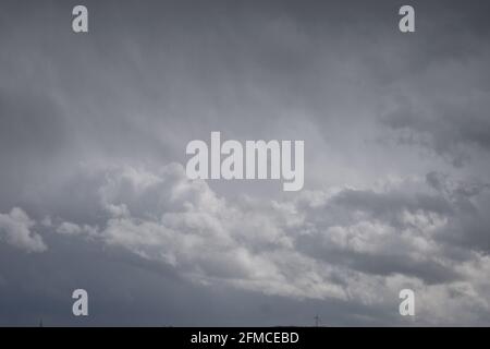 dark storm clouds over the Eifel Stock Photo