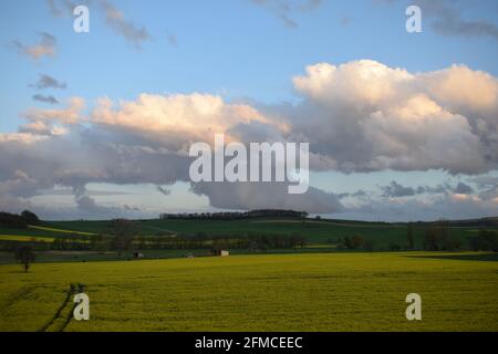 dark storm clouds over the Eifel Stock Photo