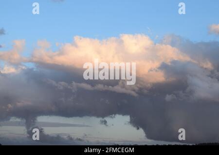 dark storm clouds over the Eifel Stock Photo