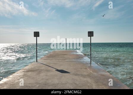 Emma Carrero Cates Pier at southernmost point of continental US in Key West Stock Photo
