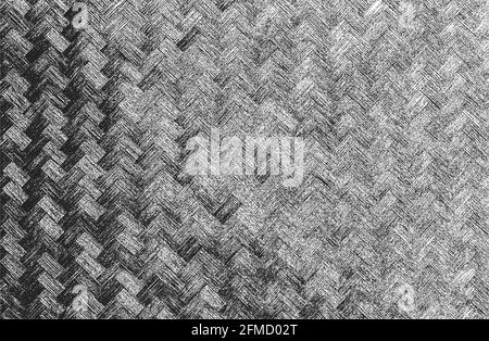 Distressed overlay wicker vine texture. grunge black and white background. abstract halftone vector illustration. Stock Vector