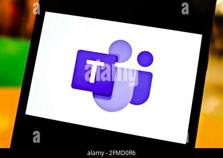 Editorial photo on Microsoft Teams  theme.  Illustrative photo for news about The Microsoft Teams - a business communication platform Stock Photo