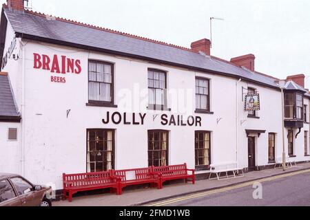 The Jolly Sailor Pub, Porthcawl, 1989 Stock Photo