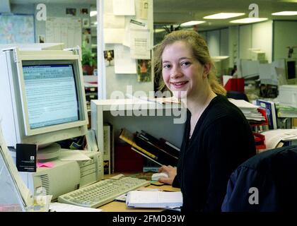 LUCY BARNARD AT WORK FEB 2001 Stock Photo