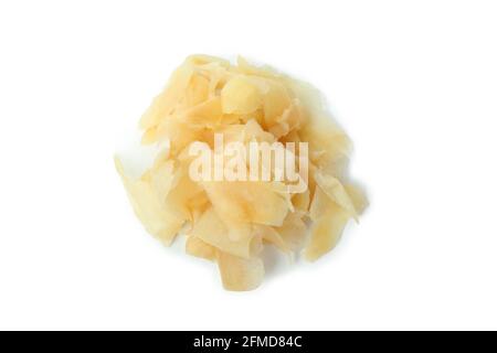 Pickled ginger slices isolated on white background Stock Photo
