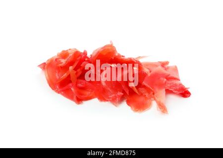 Pickled ginger slices isolated on white background Stock Photo