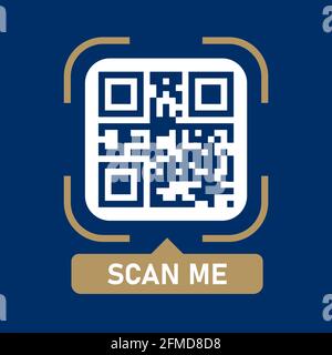 Qr code icon. Scanning Identification System. Scan Me. Name scan. Vector illustration. Stock Vector