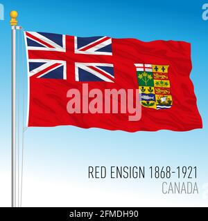 Canadian red ensign historical flag, 1868 - 1921, Canada, vector illustration Stock Vector