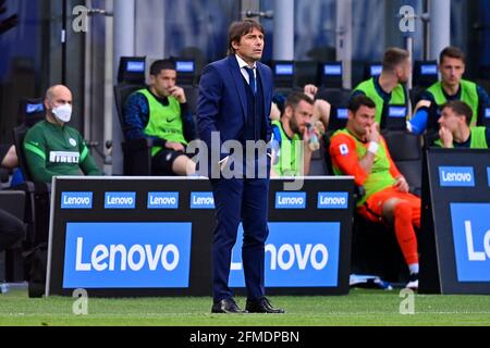 Milano, Italy. 08th May, 2021. Antonio Conte coach of FC Internazionale during the Serie A football match between FC Internazionale and Sampdoria UC at San Siro stadium in Milano (Italy), May 8th, 2021. Photo Mattia Ozbot/Insidefoto Credit: insidefoto srl/Alamy Live News Stock Photo