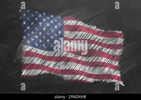 hand drawn flag of the united states illustration Stock Photo - Alamy