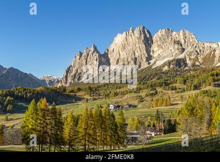 Cortina, Italy - October 27, 2014: Italian national park of Ampezzo Dolomites. Stock Photo