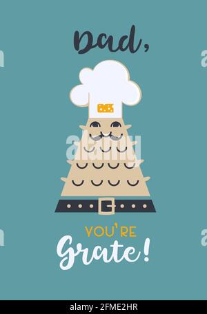 Cute vector greeting card Father's day Stock Vector