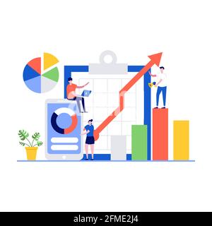 Financial administration concept with people characters. Modern vector illustration in flat style for landing page, mobile app, poster, banner, flyer, Stock Vector