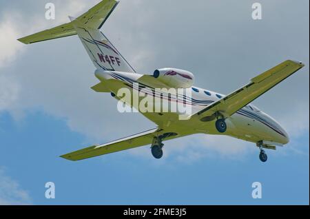 Cessna Citation Mustang landing at Lexington Bluegrass Airport in Lexington Kentucky Stock Photo