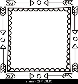 square hand draw arrows frame Stock Vector
