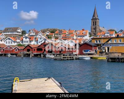 Fjallbacka, Sweden - June 10, 2019: Swedish fishing village Fjällbacka on the West coast in Bohuslan. The town is a popular summer tourist resort. Stock Photo