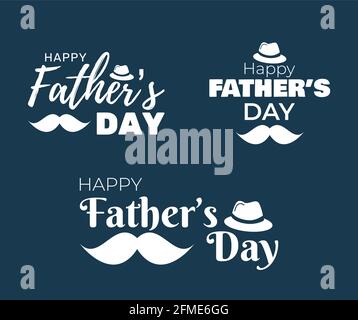 Father's Day Background set. Poster, flyer, greeting card, header for website. Vector Illustration Stock Vector
