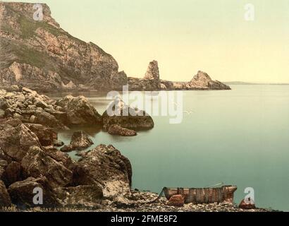 Anstey's Cove, Torquay, Devon circa 1890-1900 Stock Photo