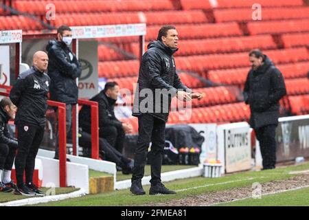 Barnsley, UK. 08th May, 2021. Valérien Ismaël manager of Barnsley during the game in Barnsley, United Kingdom on 5/8/2021. (Photo by Mark Cosgrove/News Images/Sipa USA) Credit: Sipa USA/Alamy Live News Stock Photo