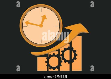 Concept for increasing productivity and time management. vector graphic Stock Vector