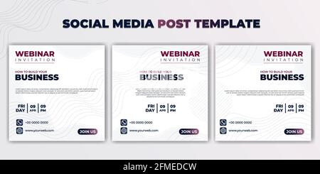 Social media post template vector illustration. set of social media template with white background design. good template for online advertisement desi Stock Vector